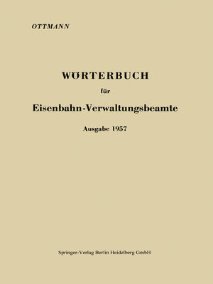 cover image of Wörterbuch für Eisenbahn-Verwaltungsbeamte Ausgabe 1957